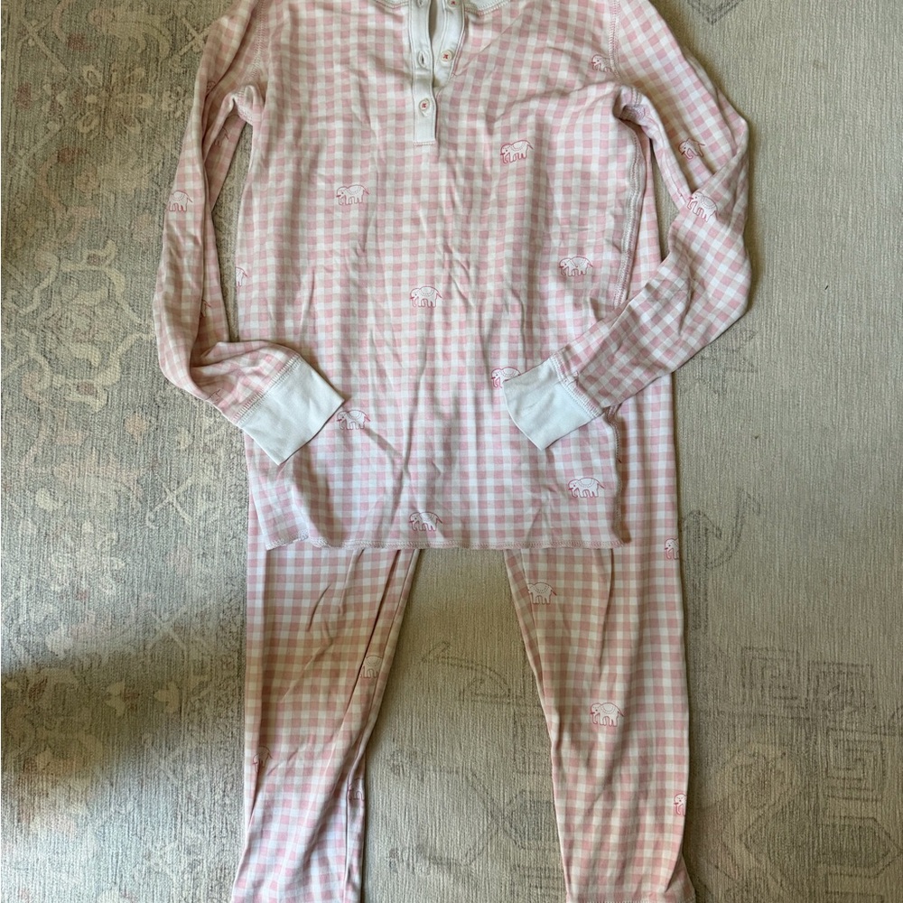 Roller Rabbit Pink and White Plaid Kids Pajama Set